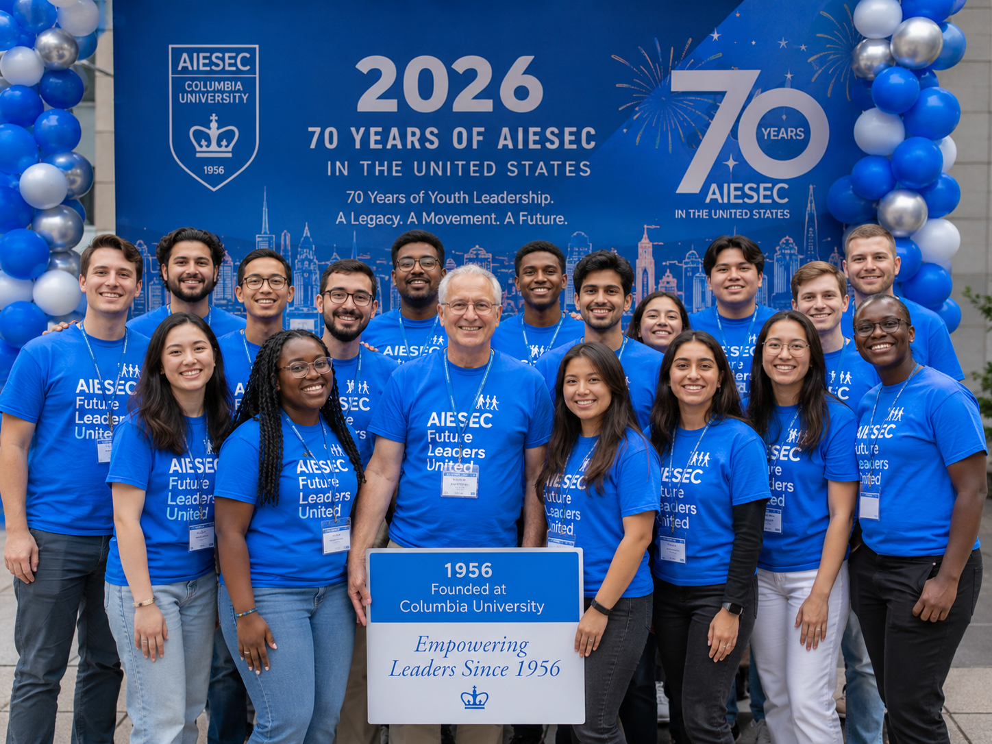 AIESEC US members marking 70 years, 2026